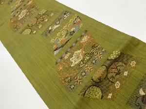 花々に紅葉模様織出し袋帯